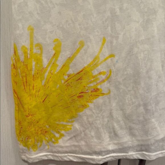 Floral Lace Women's Top - White and Yellow - Picture 3 of 5